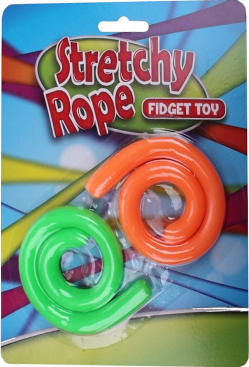 Toys Amsterdam Fidget-stretchveter 28 Cm Groen/oranje 2 Stuks