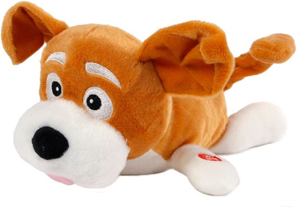 Toys Amsterdam Knuffelhond Junior 28 Cm Pluche Bruin/wit