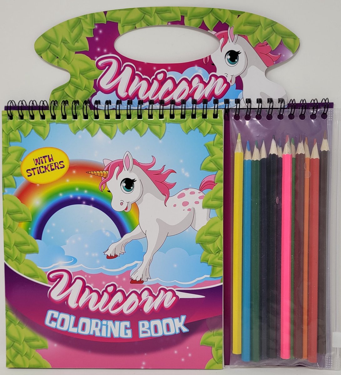 UNICORN SCHETSBOEK INCLUSIEF STICKERS SJABLONEN EN POTLODEN - EENHOORN