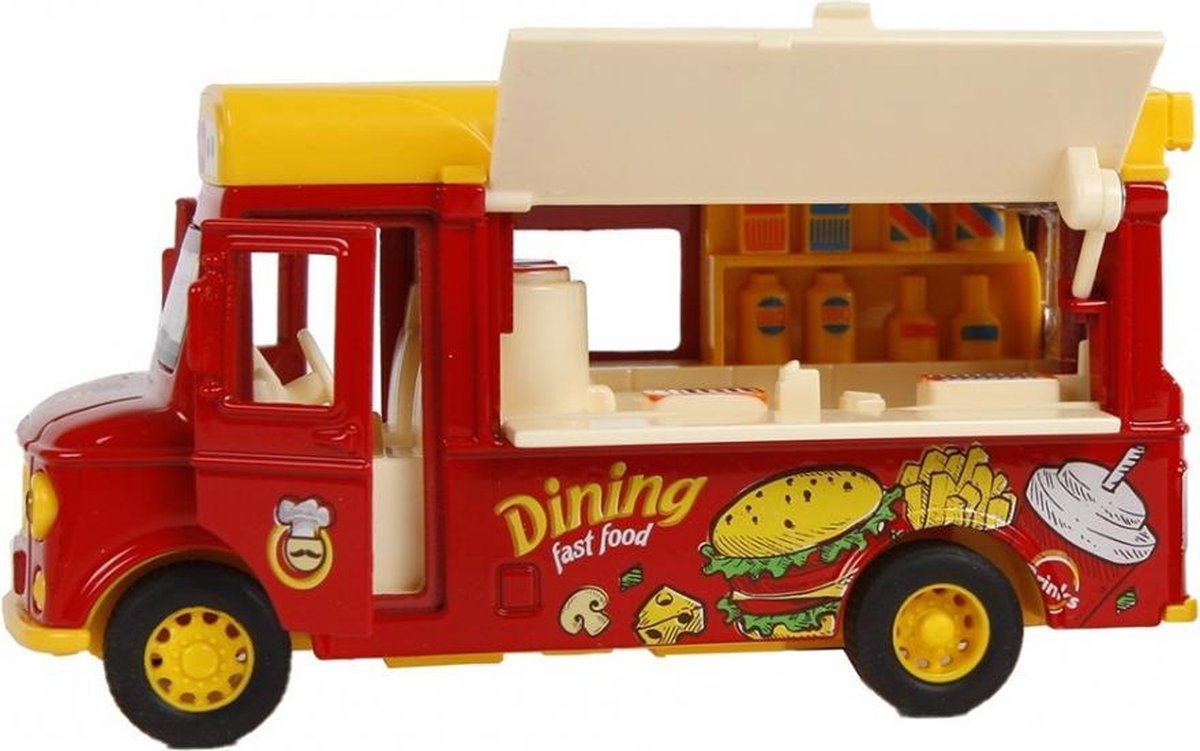 foodtruck hamburger junior 11 cm rood/geel 2-delig