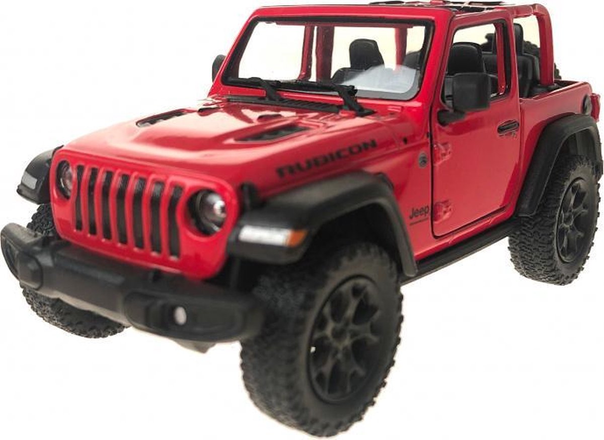 jeep Wrangler jongens pull-back 15 cm staal rood