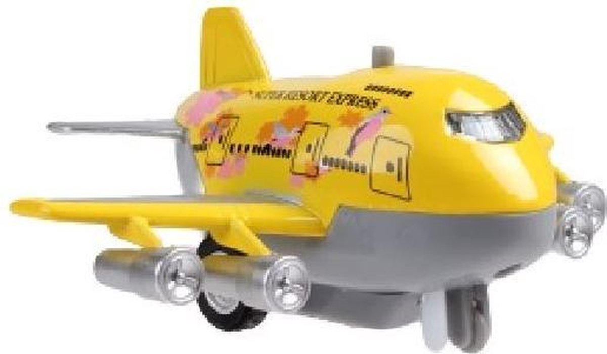 jet-vliegtuig Sonic Jumbo Jet 9 cm die-cast geel