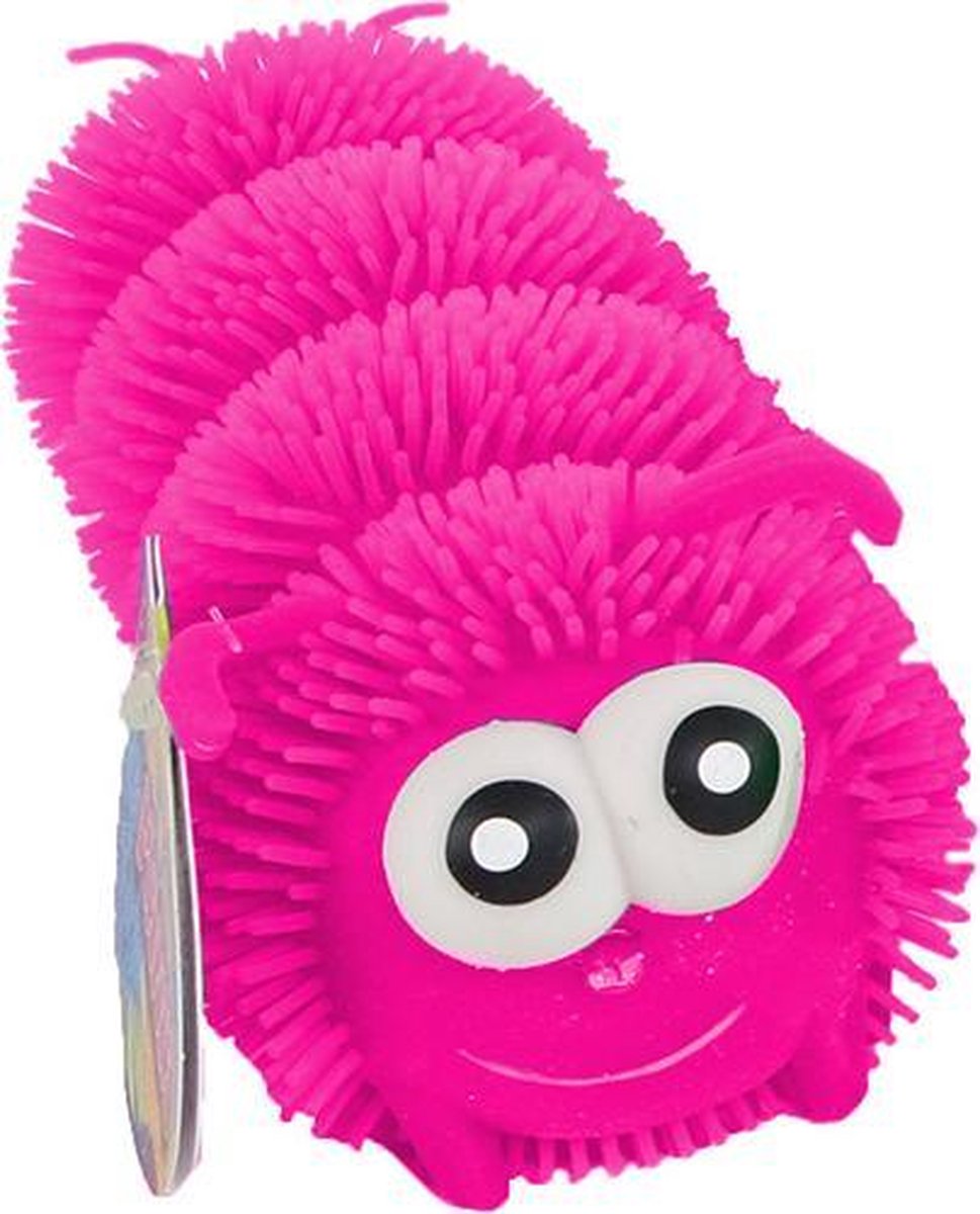 puffer rups 26 cm siliconen roze