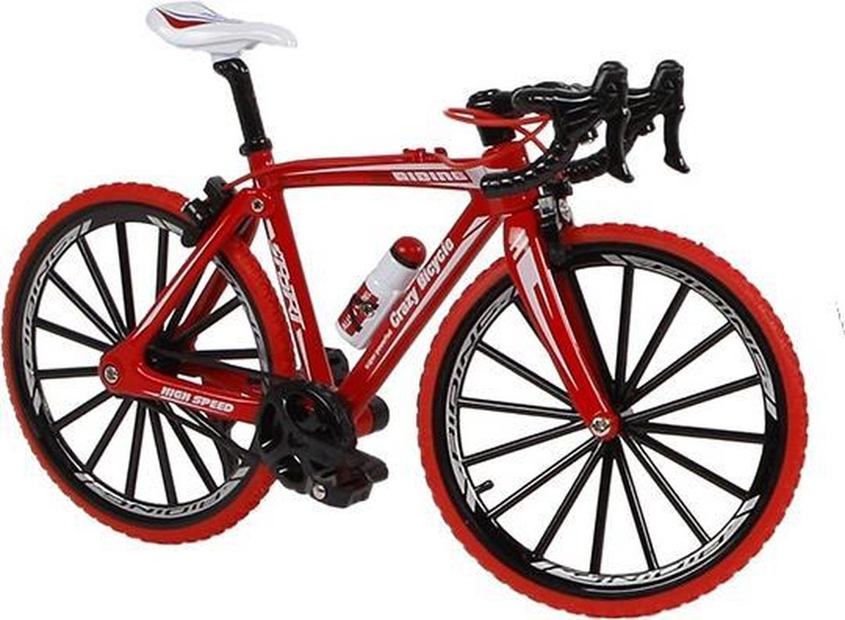 speelset miniatuur racefiets 17 cm rood