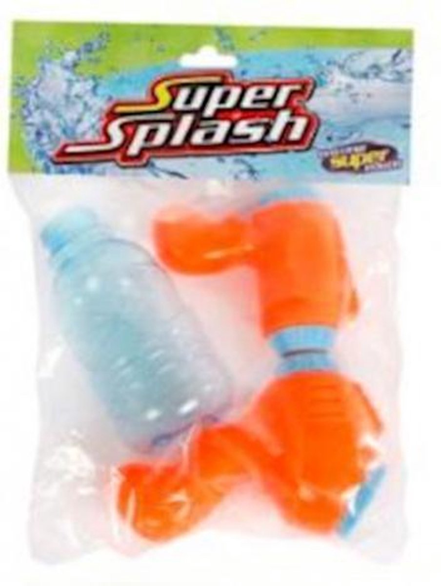 waterpistool Super Splash junior 15 cm oranje/lichtblauw