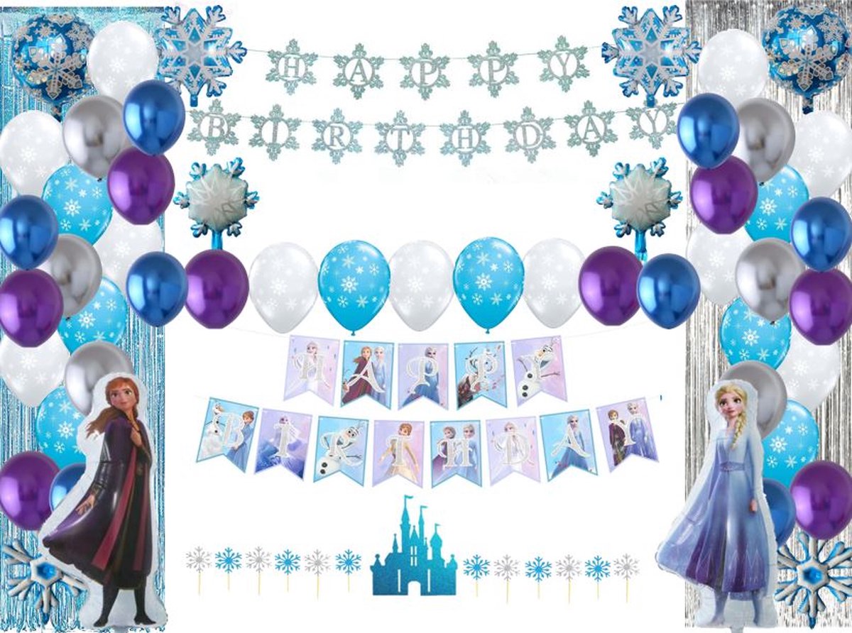 71-delige verjaardagset van Frozen - Frozen versiering - Frozen verjaardag - Frozen - Frozen decoratie - Frozen slinger - Frozen feestje - Frozen ballonnen