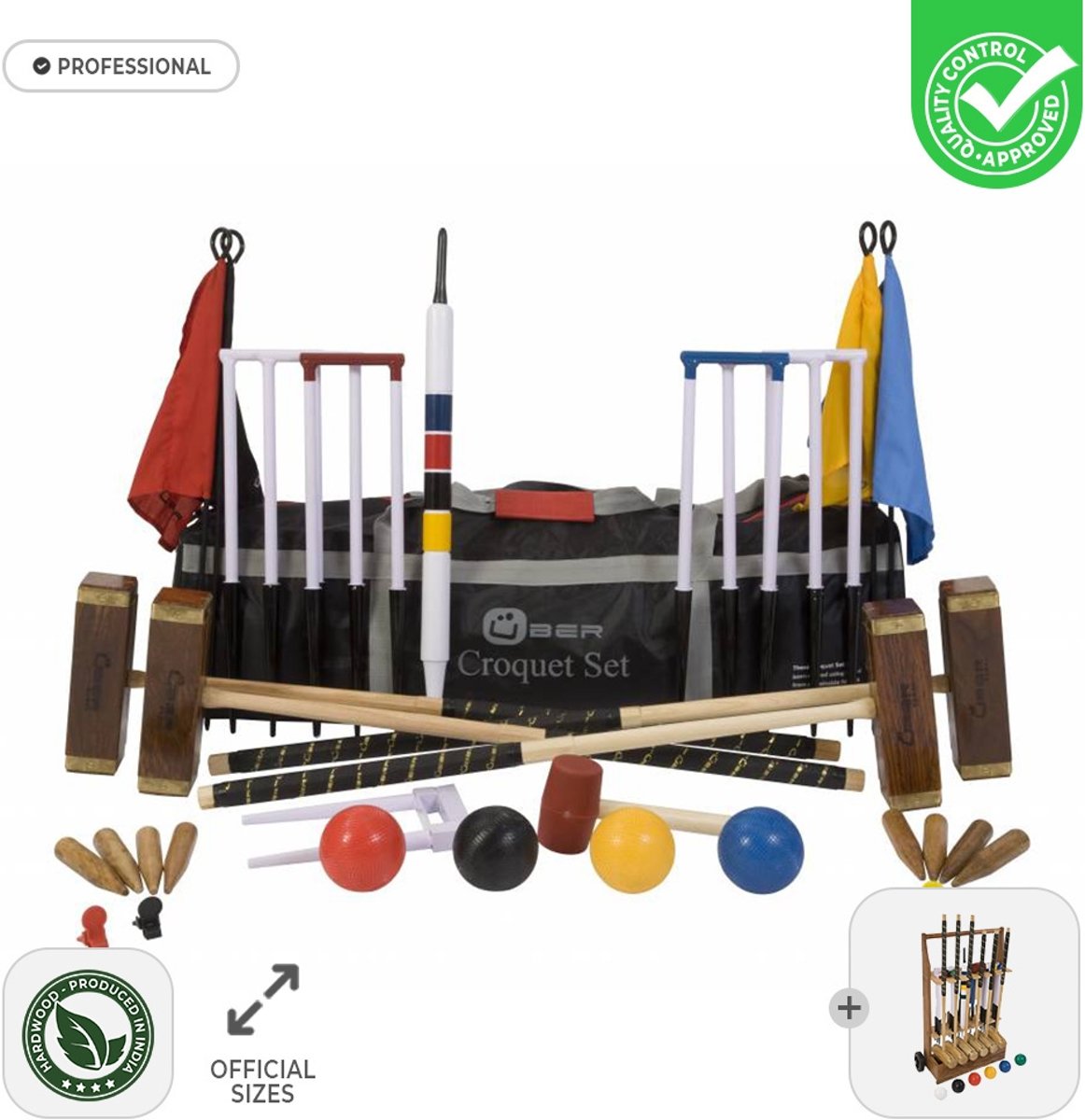 Croquet - Professional - 16mm - Officieel - met Trolley