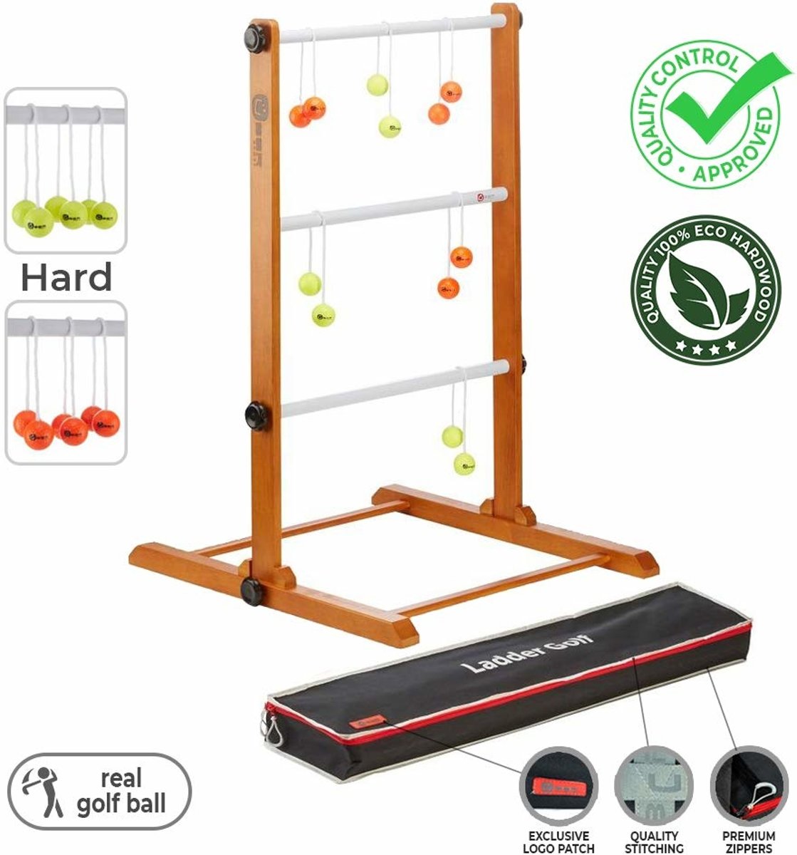 Laddergolf spel - Golf ballen - Fluor Geel Oranje - Luxe Compleet en Prof.