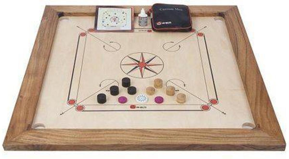 Tournament Carrom Set - 12kgs,  Topspel uit Azie, inclusief tas  voor de stukken.