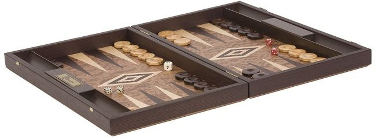 Uber Walnoot  houten robuuste  Backgammon set