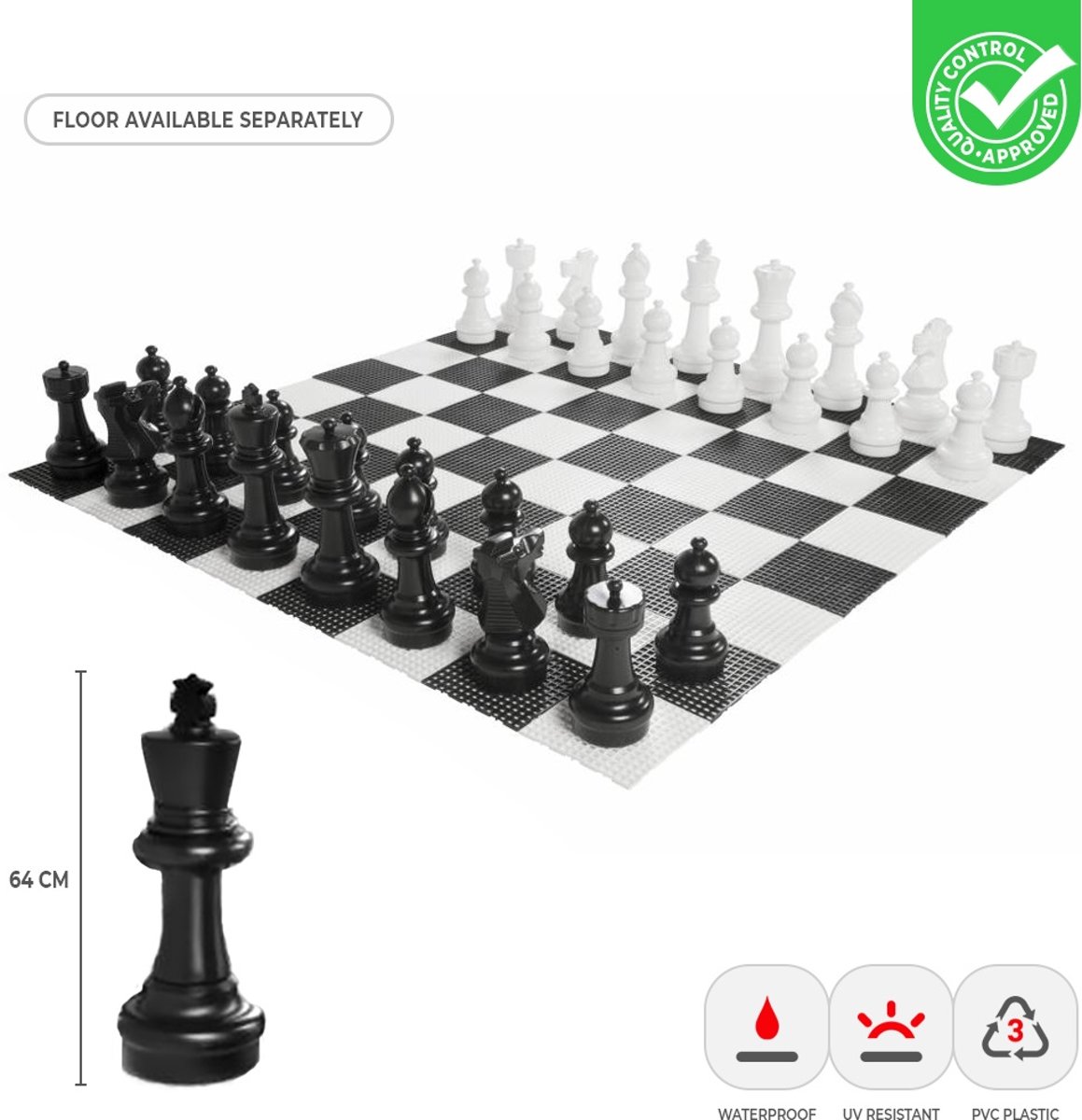 XL Groot Schaakspel - 64 cm - Ultra Violet bescherming Gedetailleerd en Luxe