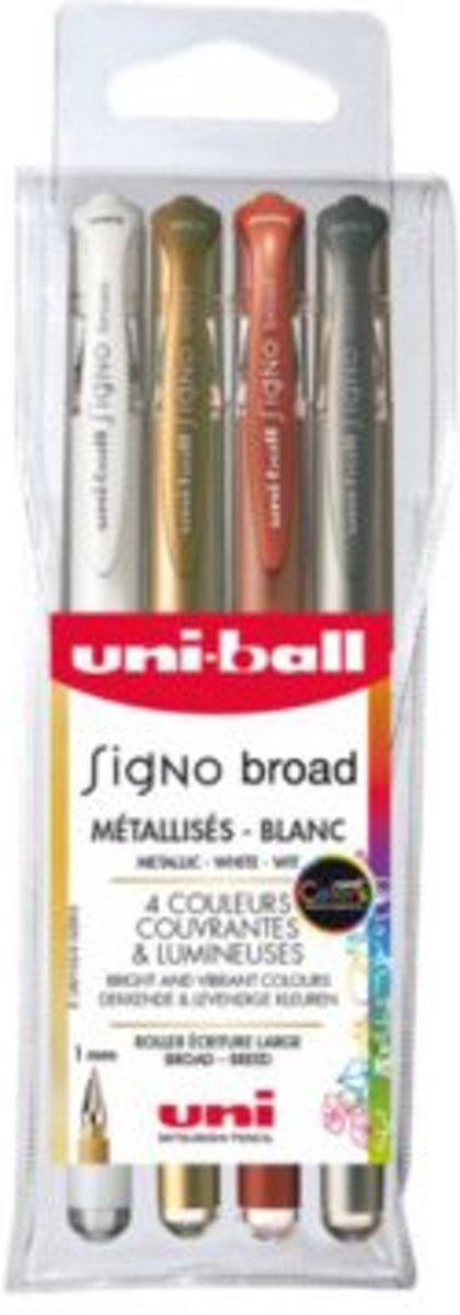 Gelschrijver Uni Ball Signo Broad Metallic Ass 0 6mm