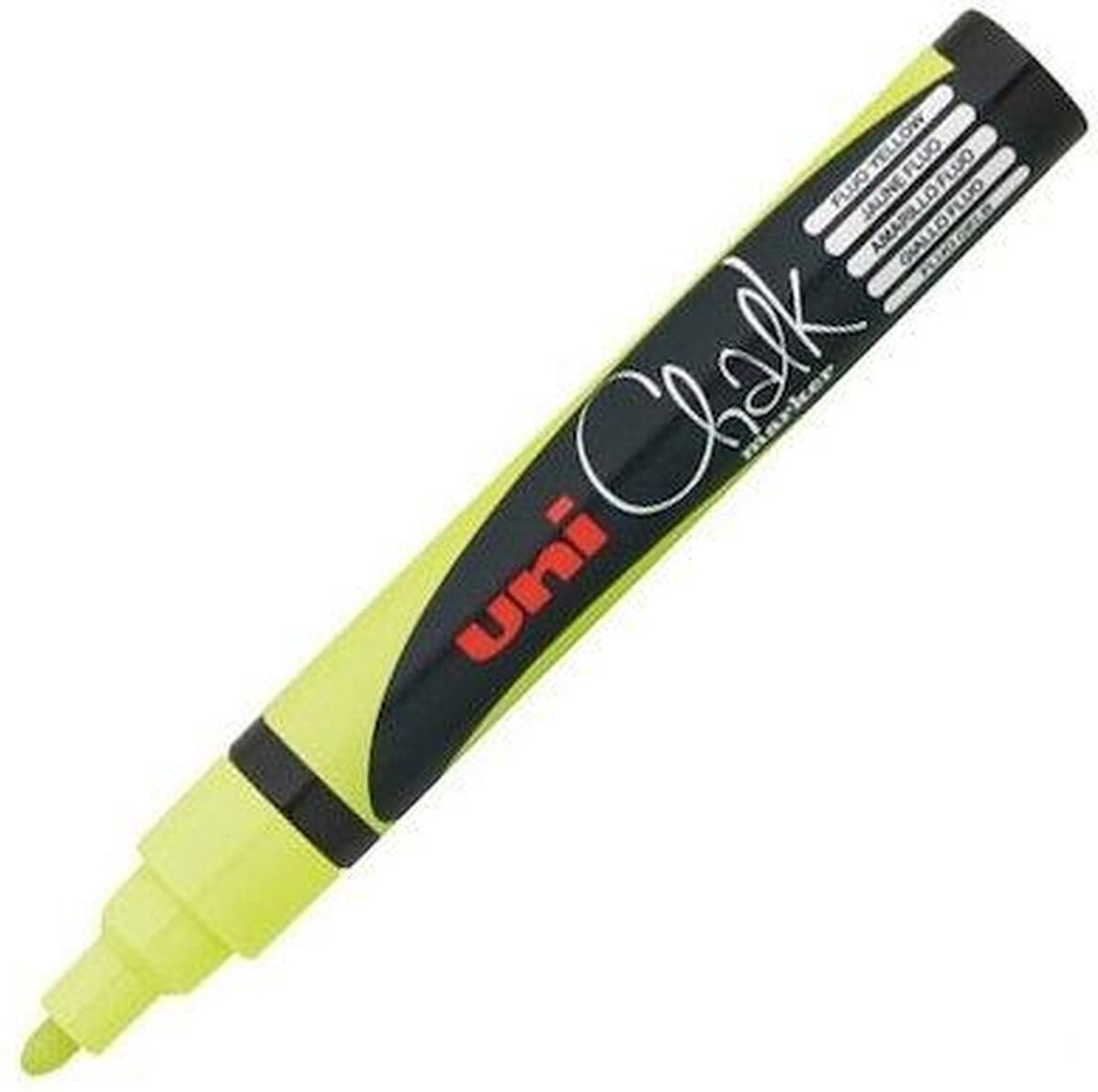 Krijtstift Uni-ball rond 1.8-2.5mm fluor geel - 6 stuks