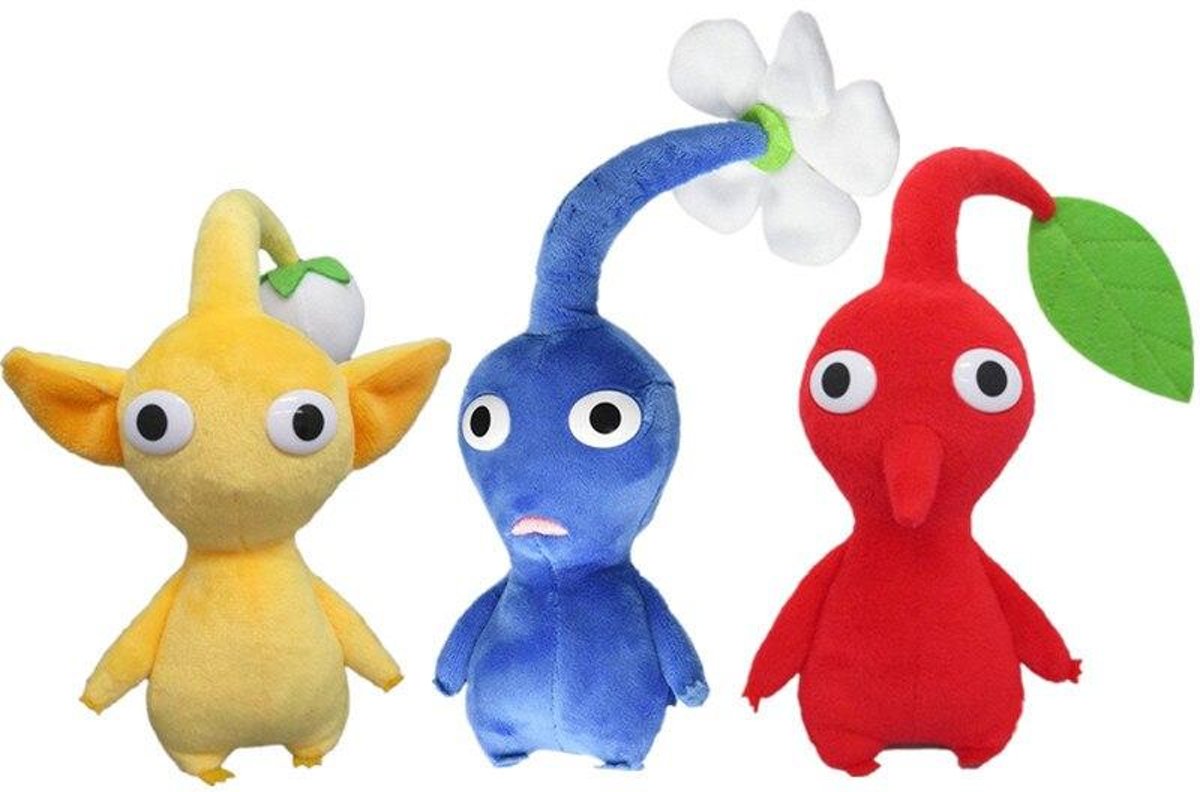 Knuffelpop 3 St 18 cm Leuke Pikmin Game Speelgoed Pluche Pop Woondecoratie Speelgoed Gevulde Pluche Pop Speelgoed Rood Blauw Geel Bloemen