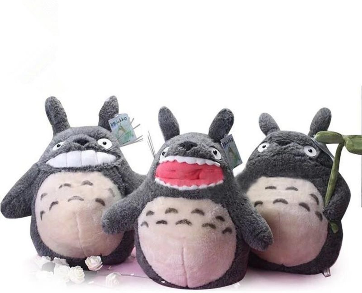 Knuffelpop 3 varianten 37 CM Totoro Knuffels Beroemde Cartoon Totoro Pluche Poppen Zachte Knuffels Kussen Hoge Kwaliteit Pop Kids Gift - 37CM / White