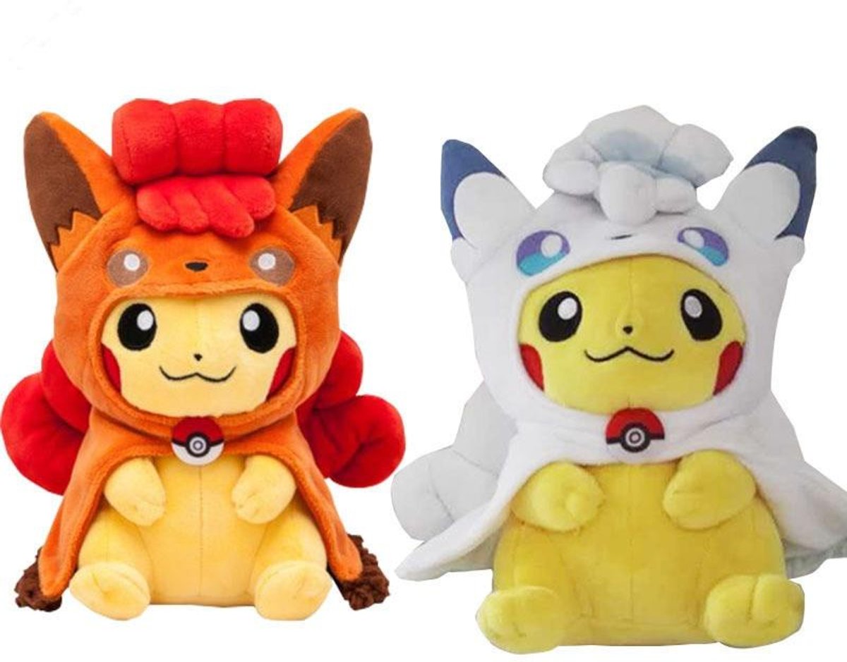 Knuffelpop Leuke 2 Stijlen Alola Vulpix & Vulpix Cosplay Pikachu Knuffel Kawaii Knuffels 30 CM Kids Gift Laat Pikachu met de kinderen werken - 30 / White