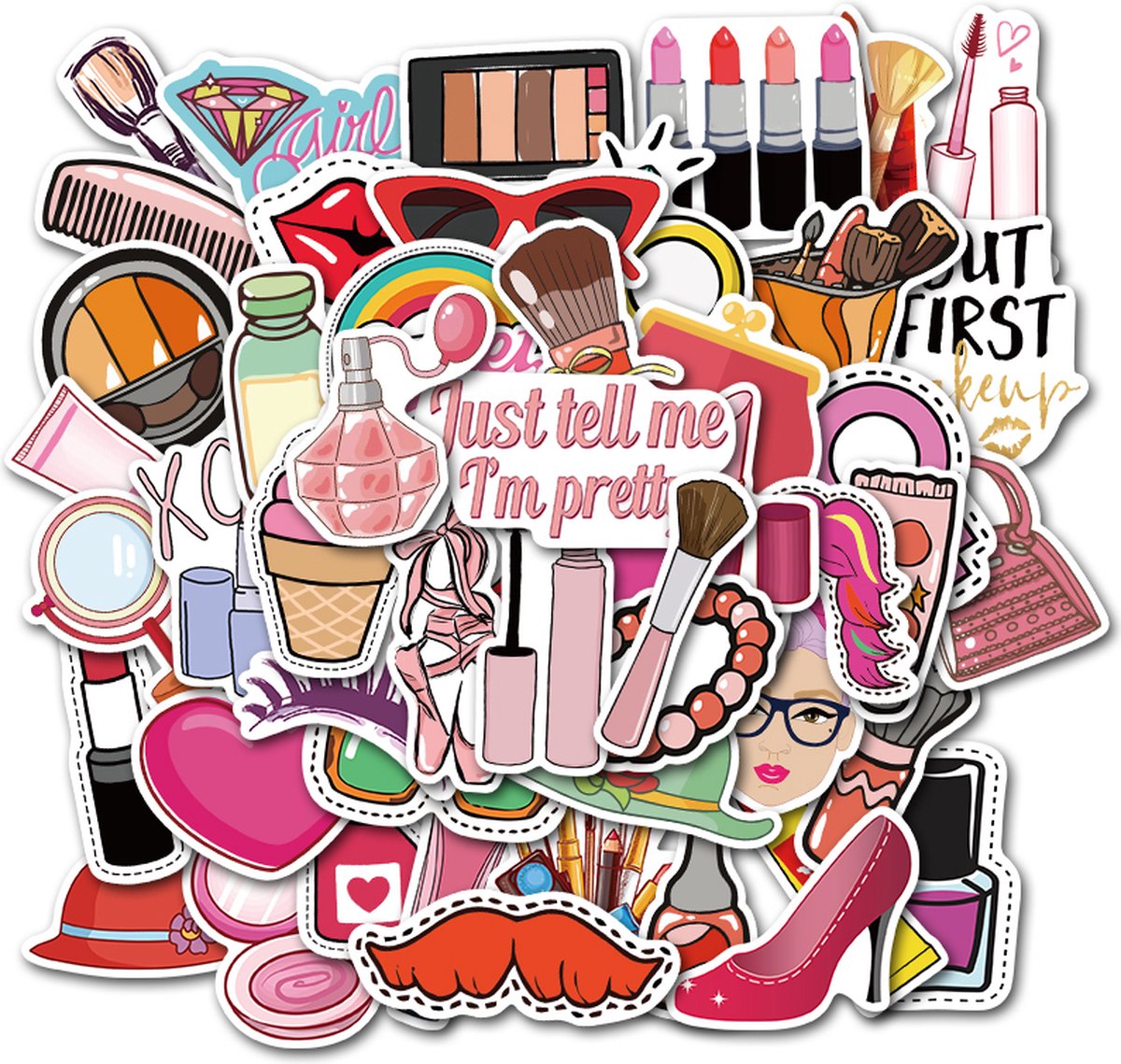 Girl Stuff Stickers - Meiden Stickers - set 50 stuks - Laptop Stickers - Stickervellen