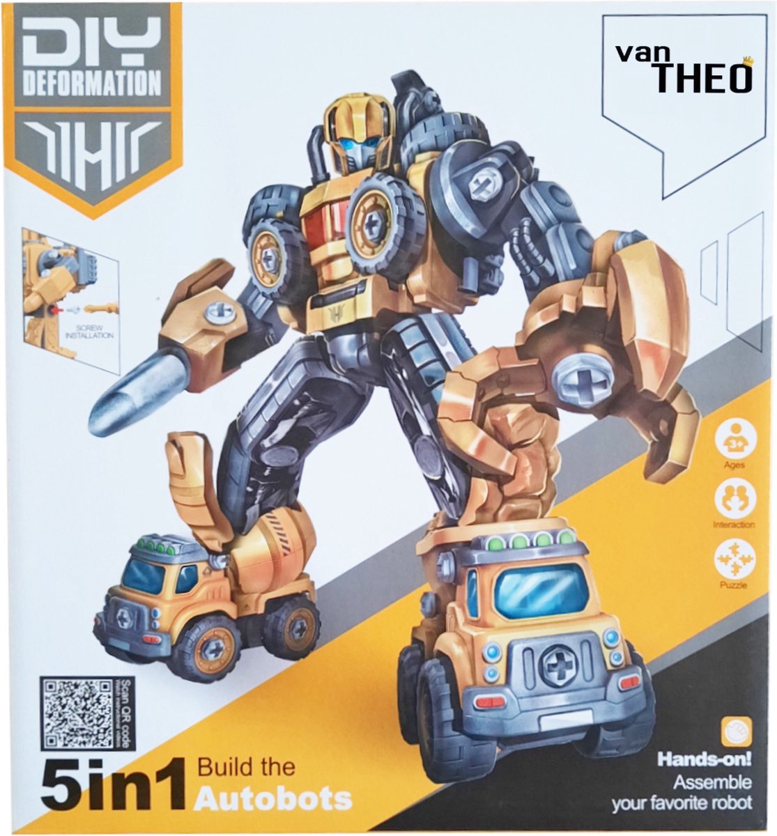 Transformers Constructie Speelgoed 133-delig Bouwpakket - 5 Autobots ombouwen tot 1 Super Robot - Sinterklaas Cadeau