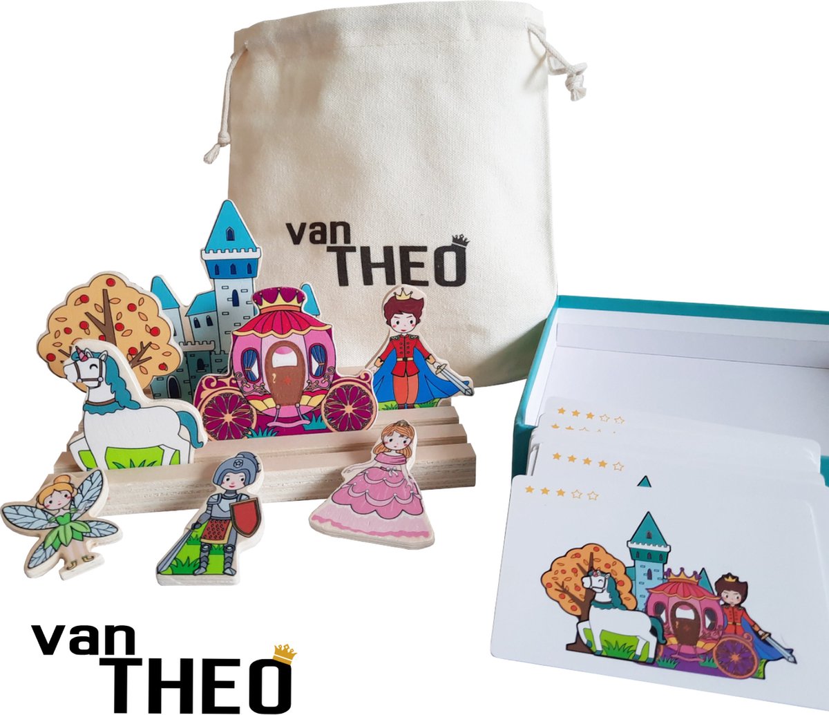 van Theo® Diepte Puzzel - Prinsen & Prinsessen - Houten Puzzel - Smartgames - Speelgoed 3 jaar