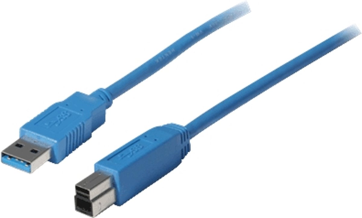 Vedimedia USB 3.0 A/B 3.0m 3m USB A USB B Mannelijk Mannelijk Blauw USB-kabel