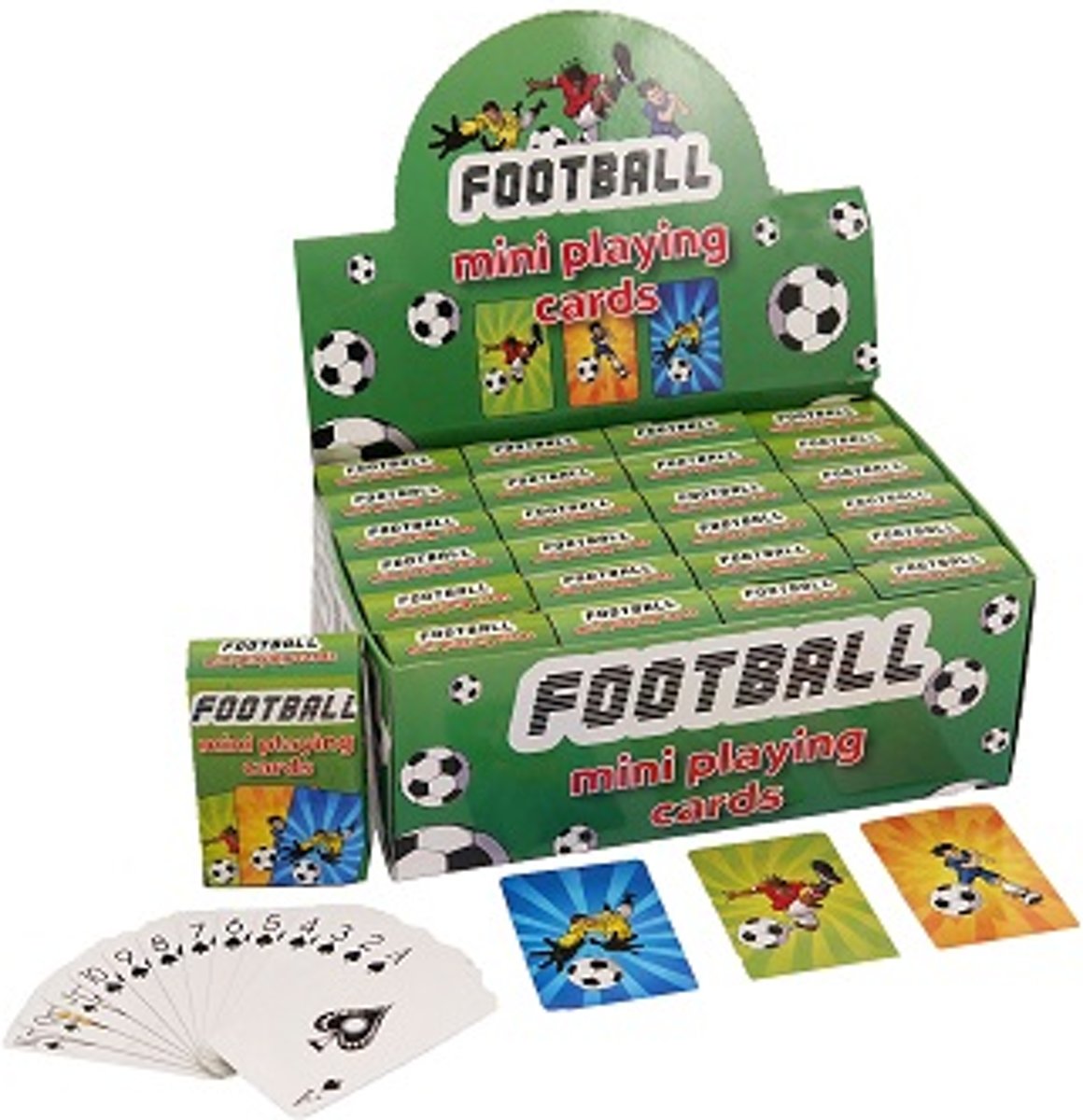 24 STUKS I Mini Speelkaarten - Model: Voetbal in Display (Traktatie / Uitdeelcadeautjes)