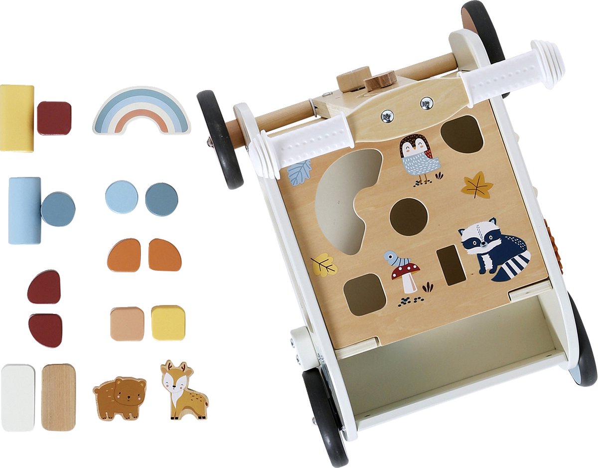 Vertbaudet Loopwagen 2-in-1 Les amis de la forкt van FSC 100%-hout