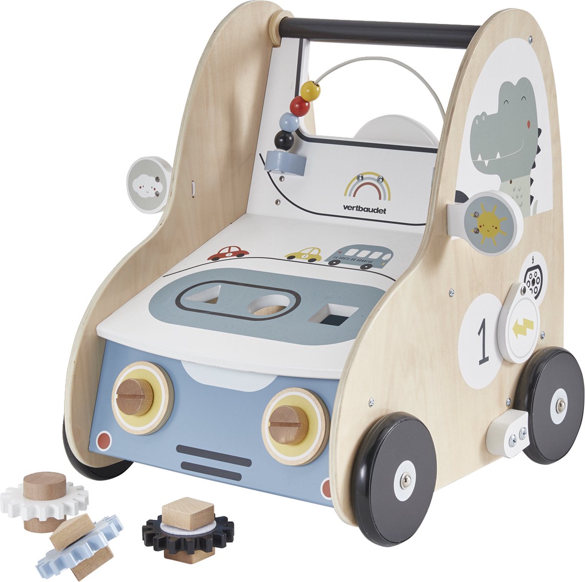 Vertbaudet Loopwagen met autoremmen, gemaakt van FSC®-hout