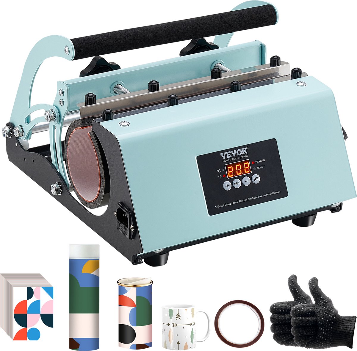 VEVOR 500w Roller Hittepers Hittepers Diy, Groen, voor Kopjes Van 11 Tot 30 Oz