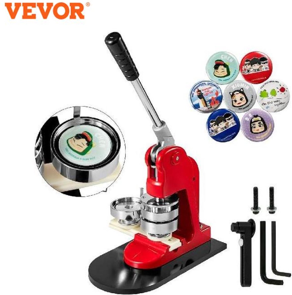 Vevor ButtonMaker - Button maker Machine - Cadeau- 58 mm - 1000 Buttons