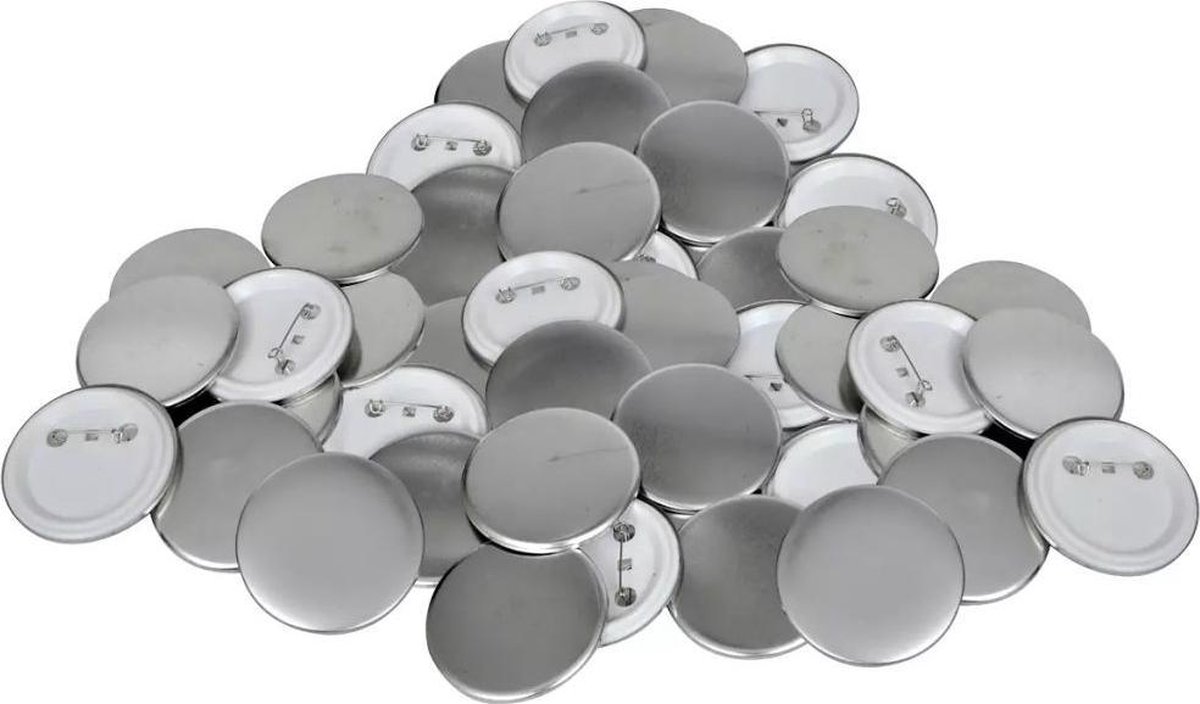 Buttononderdelen - Plastic achterkant + metalen voorkant - 58mm diameter - 500 sets