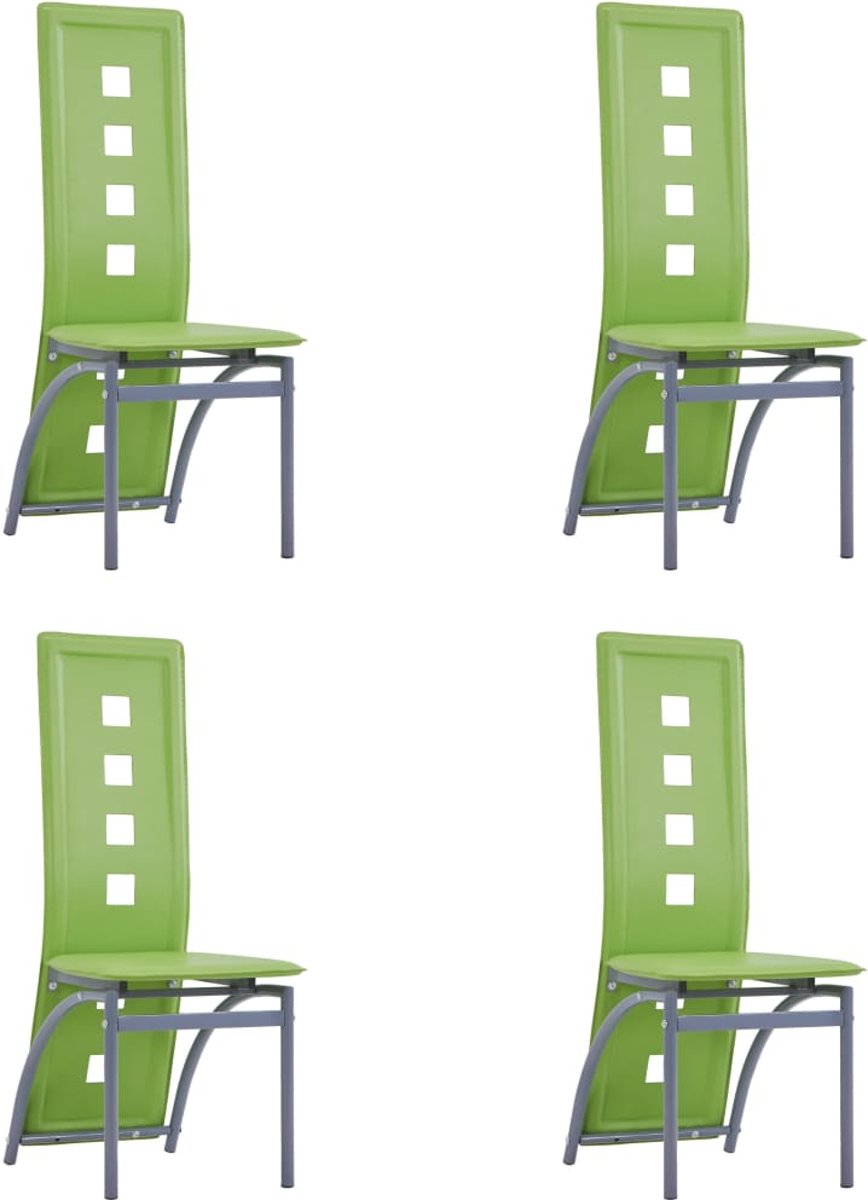 Eetkamerstoelen 4 st kunstleer groen