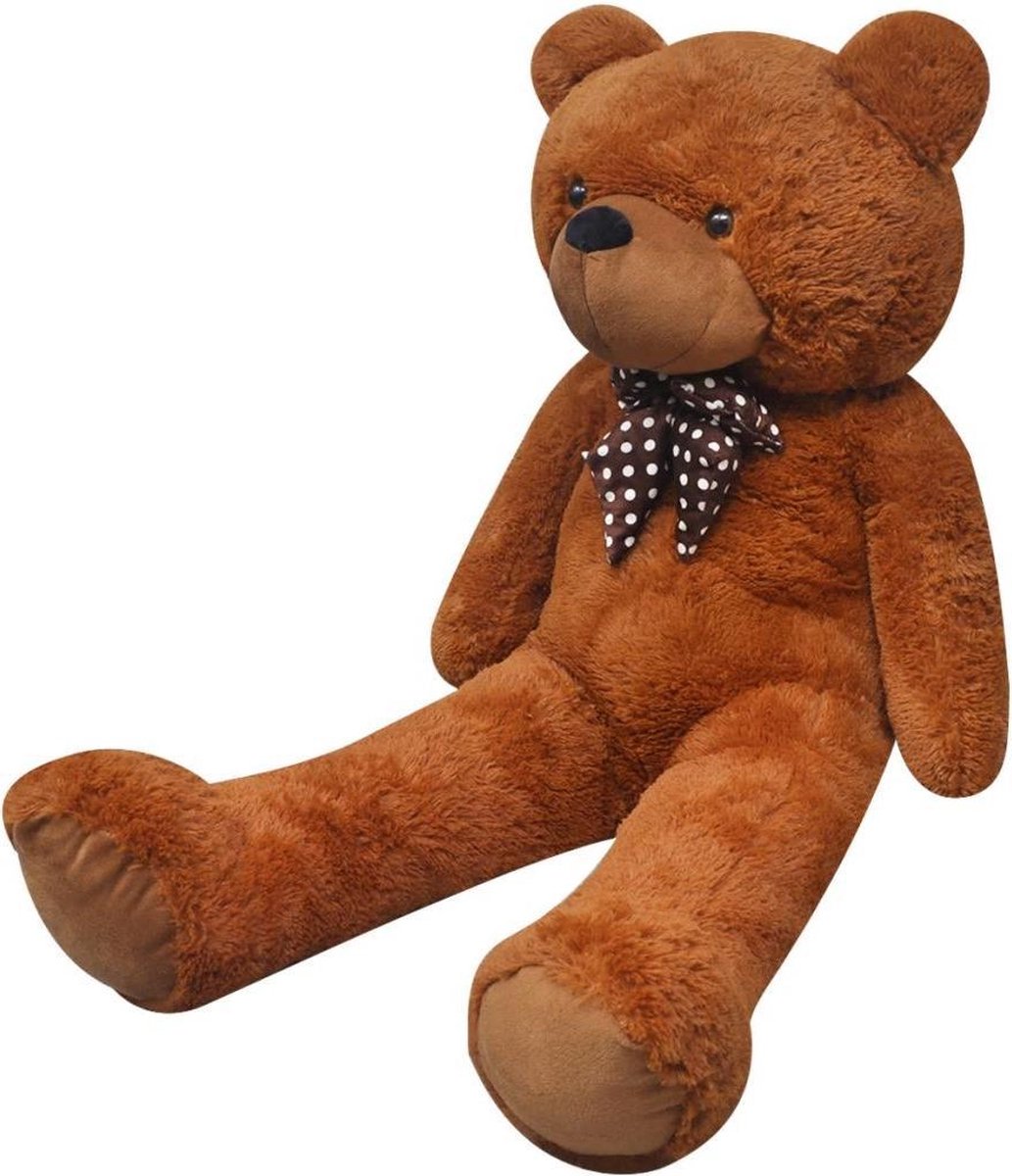 Knuffelbeest teddybeer - Pluche - Bruin - 260 cm diagonaal