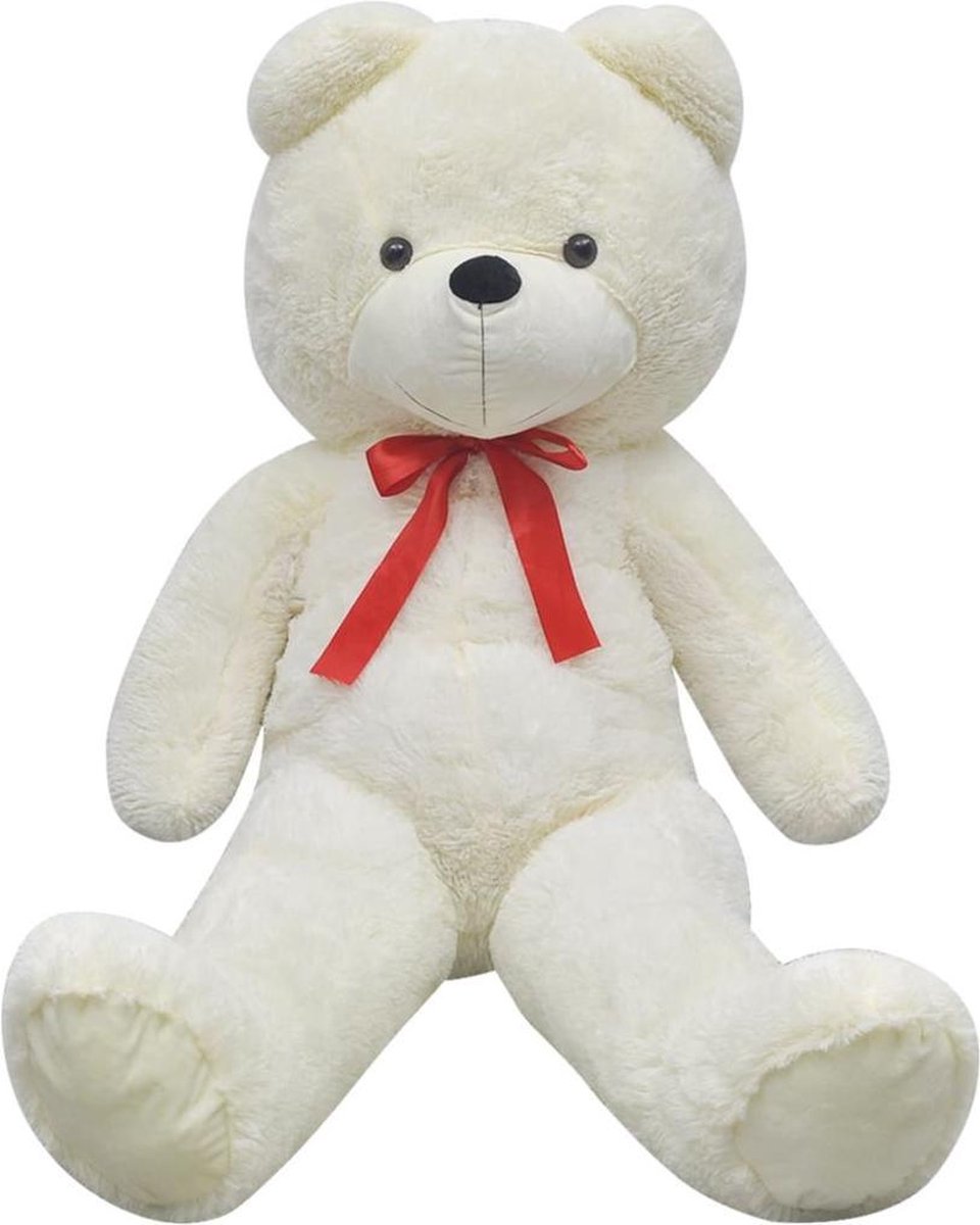 Teddybeer zacht pluche XXL 175 cm wit