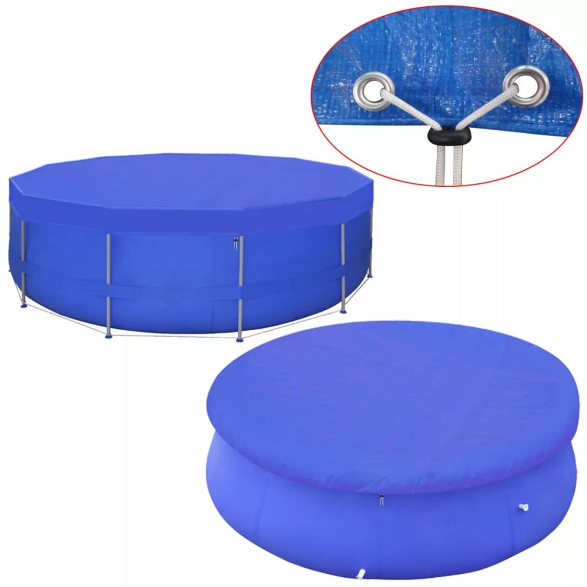 Zwembadafdekking PE rond 460 cm 90 g/mÂ² (incl. Reparatiekit)