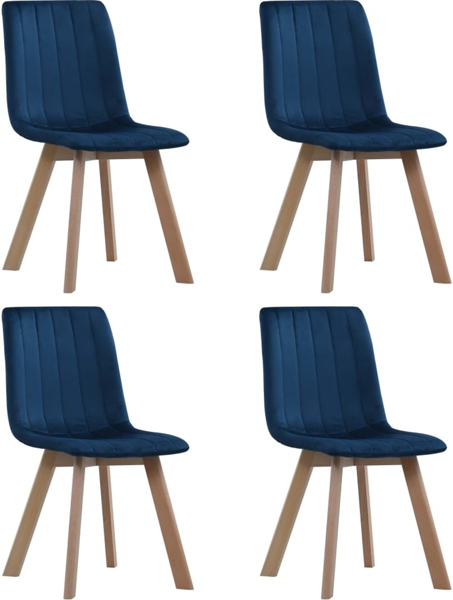 vidaXL Eetkamerstoelen 4 st fluweel blauw