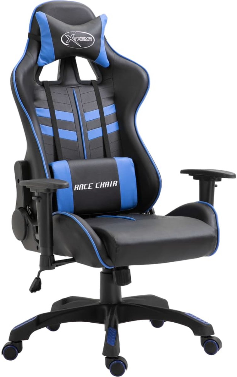 vidaXL Gamingstoel PU blauw