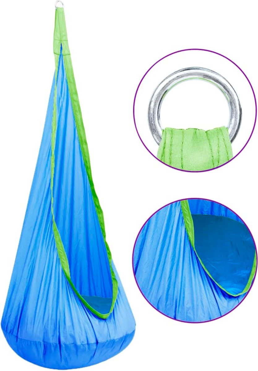 vidaXL Hangmat/schommel voor kinderen 80 kg blauw