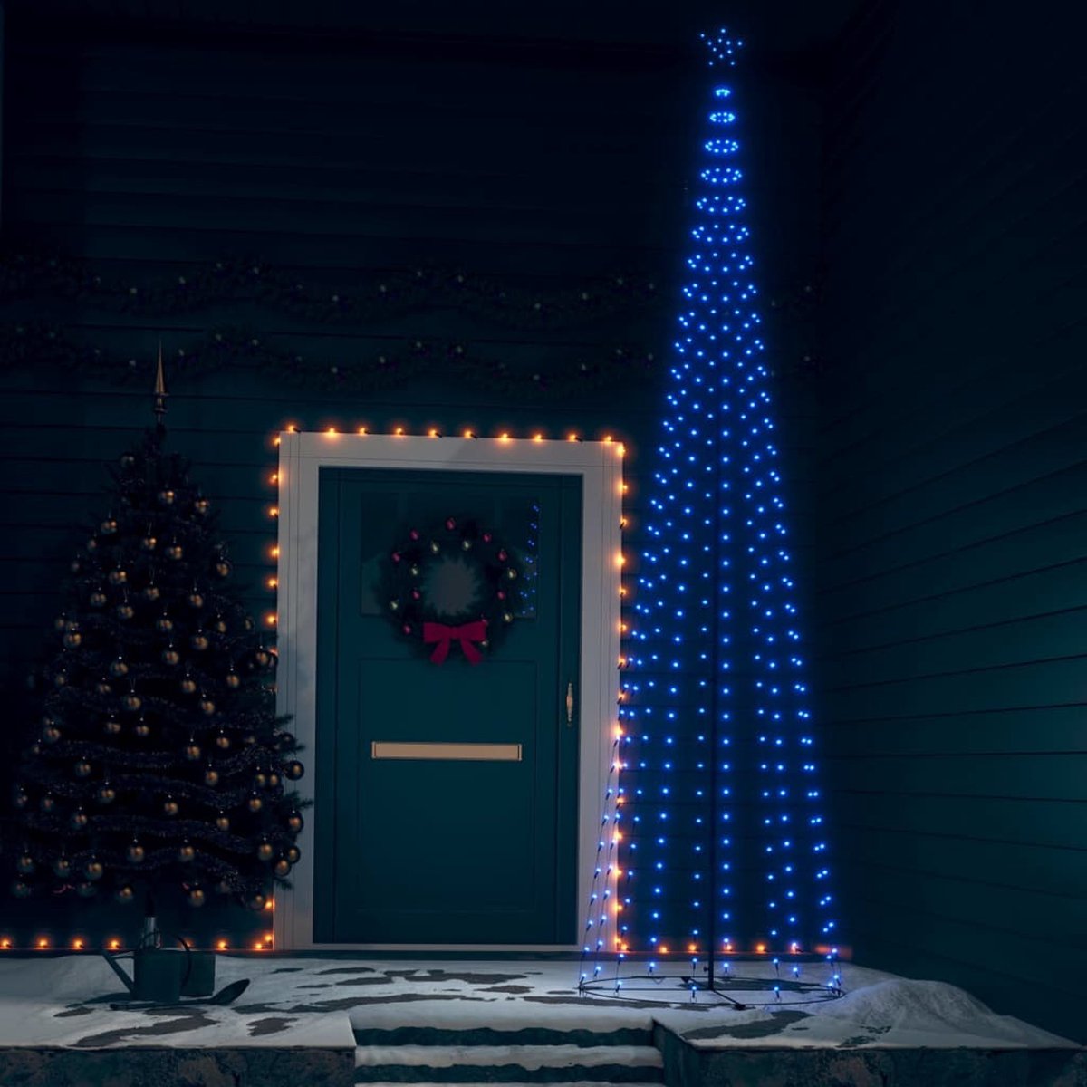 vidaXL Kegelkerstboom 400 LEDs 100x360 cm blauw