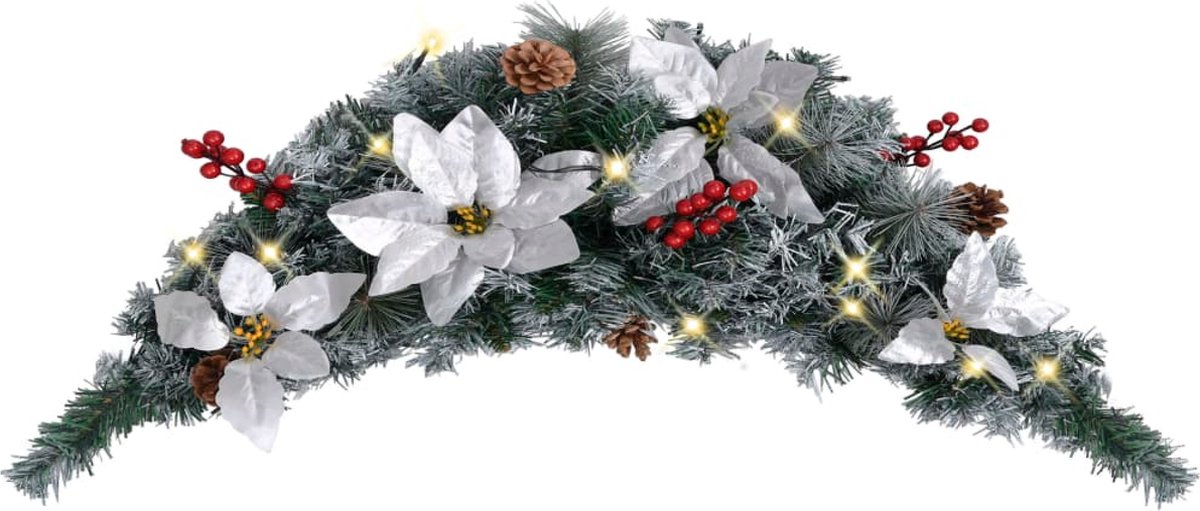 vidaXL Kerstboog met LED-lampjes 90 cm PVC groen