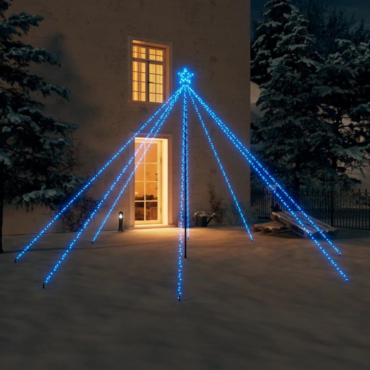 vidaXL Kerstboomverlichting met 576 LEDs binnen en buiten 3,6 m blauw