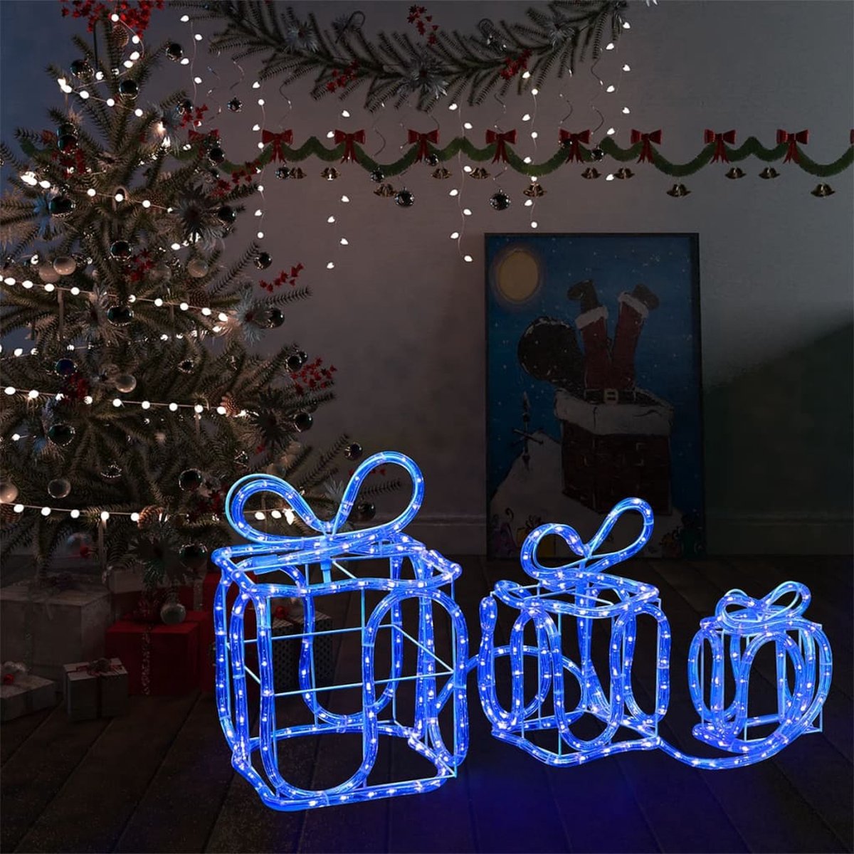 vidaXL Kerstverlichting cadeaudozen 180 LEDs binnen en buiten