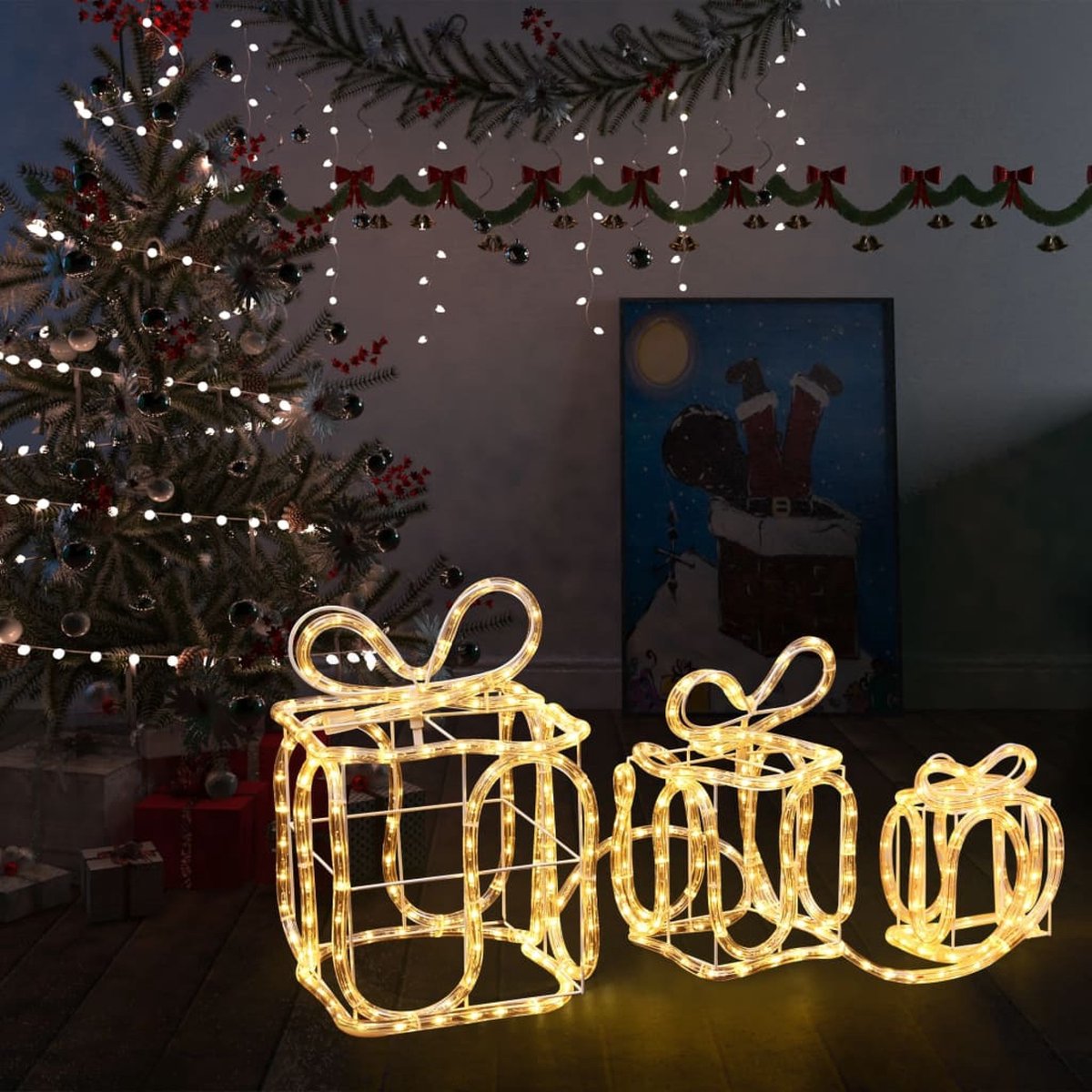 vidaXL Kerstverlichting voor binnen en buiten cadeaudozen 180 LEDs