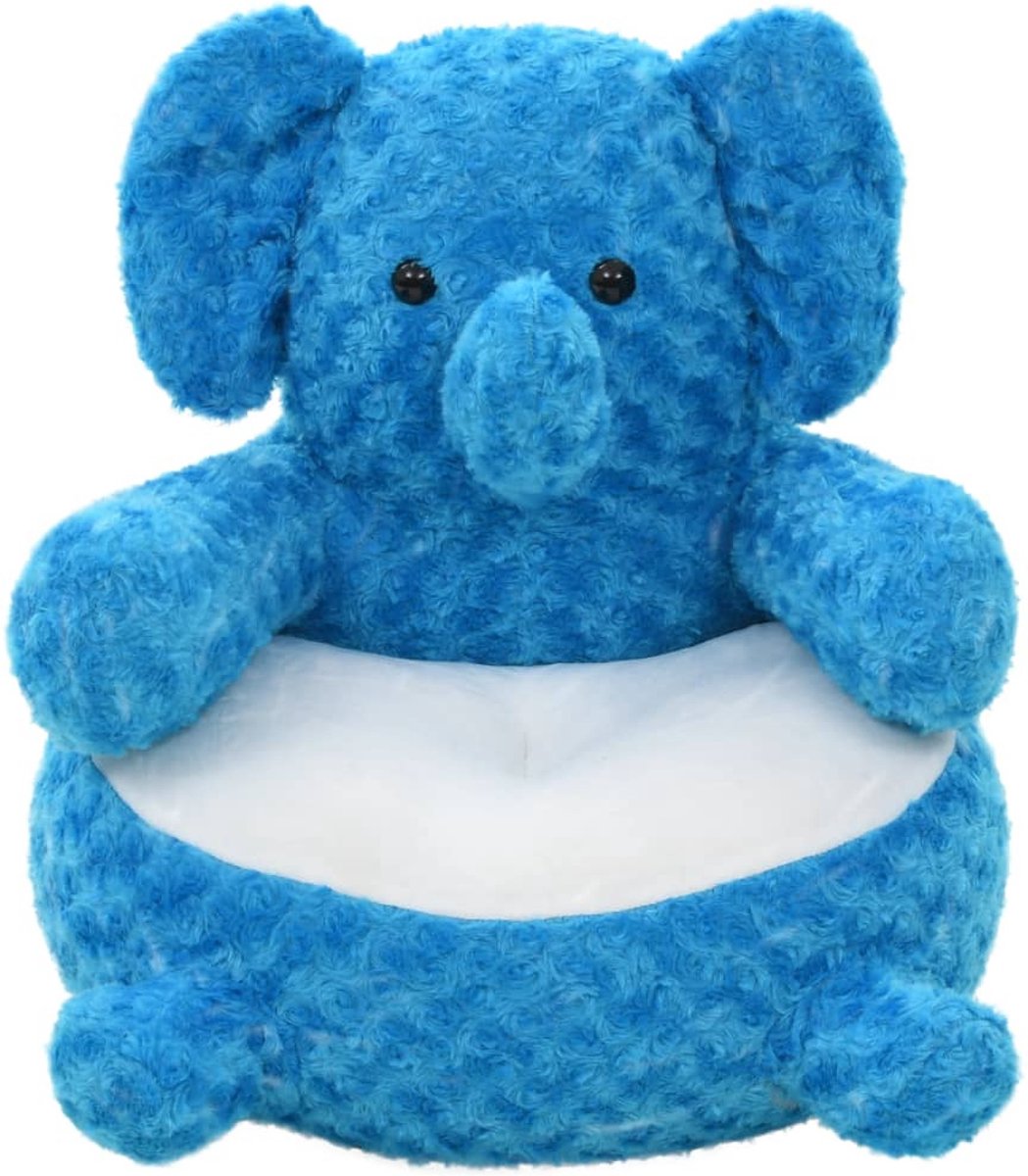 vidaXL Knuffel olifant pluche blauw