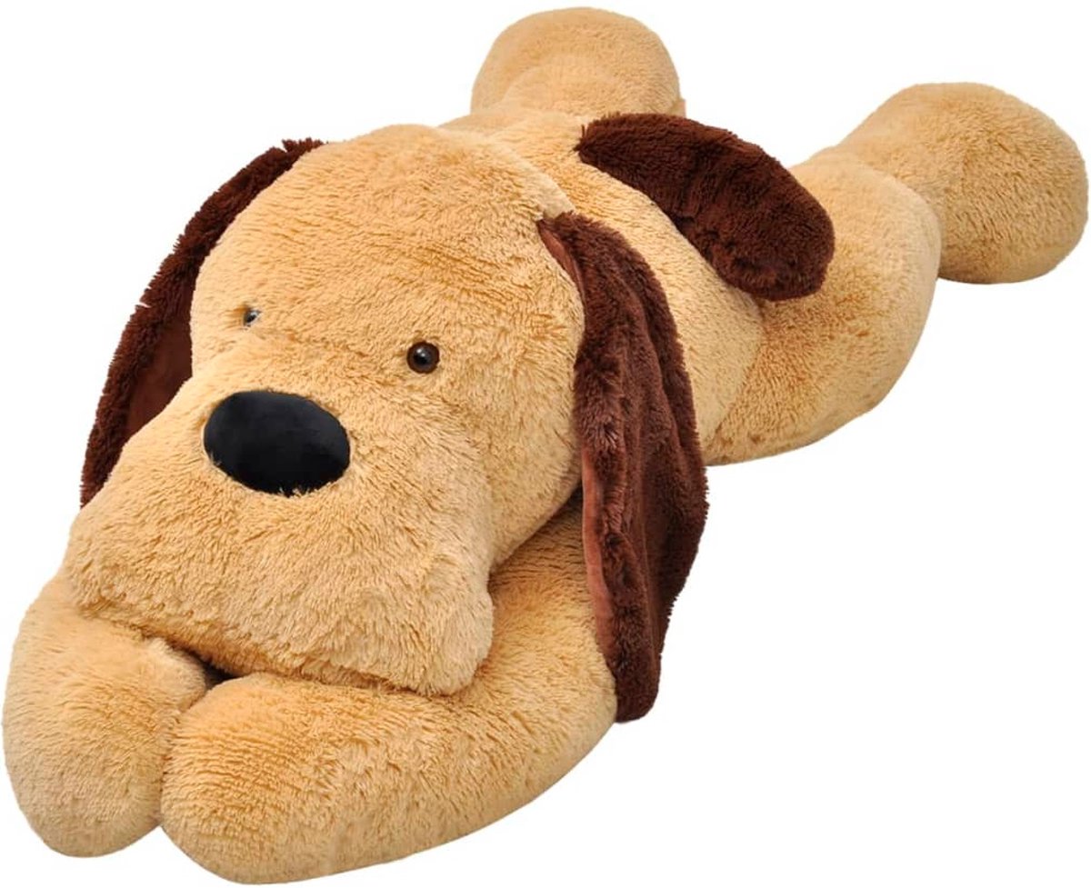 vidaXL Knuffelbeest hond 160 cm pluche bruin