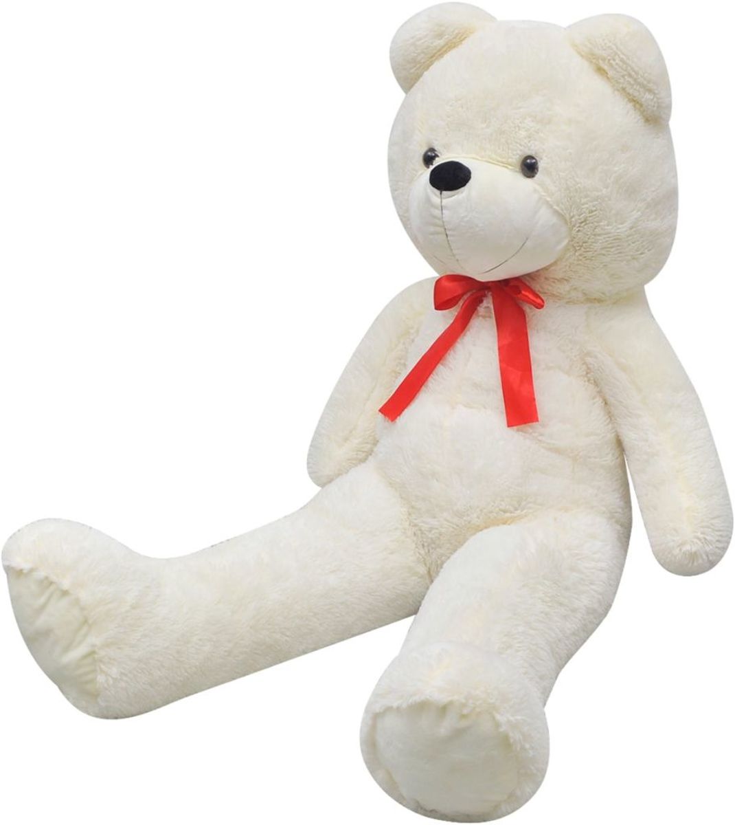 vidaXL Knuffelbeest teddybeer pluche wit 260 cm