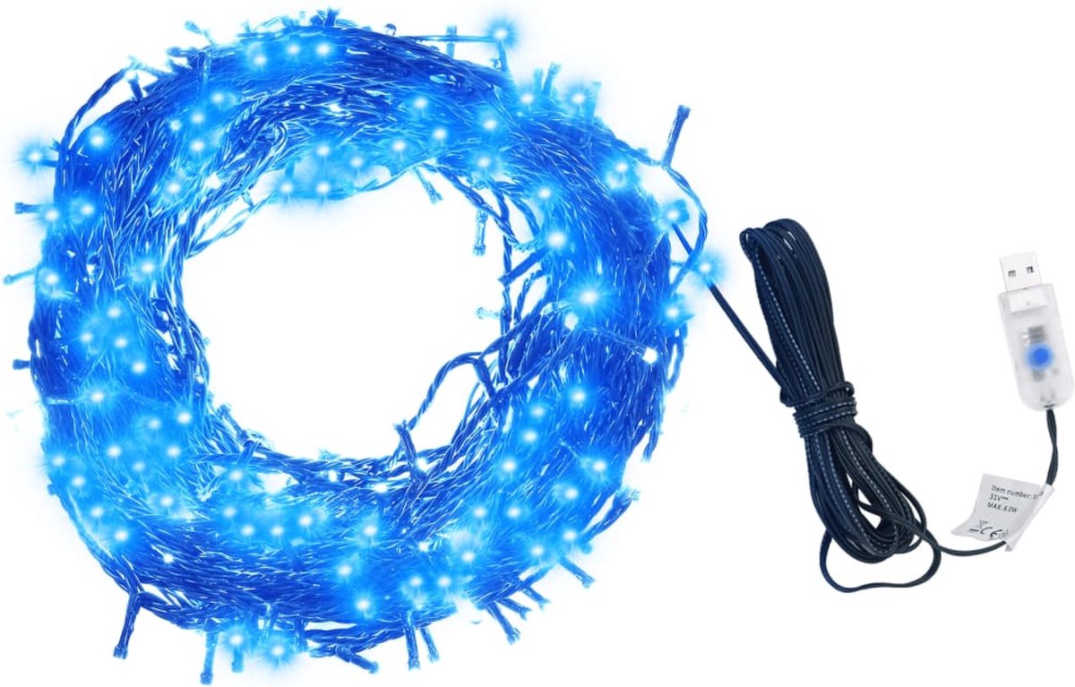 vidaXL Lichtsnoer met 400 LEDs met 8 lichteffecten 40 m blauw