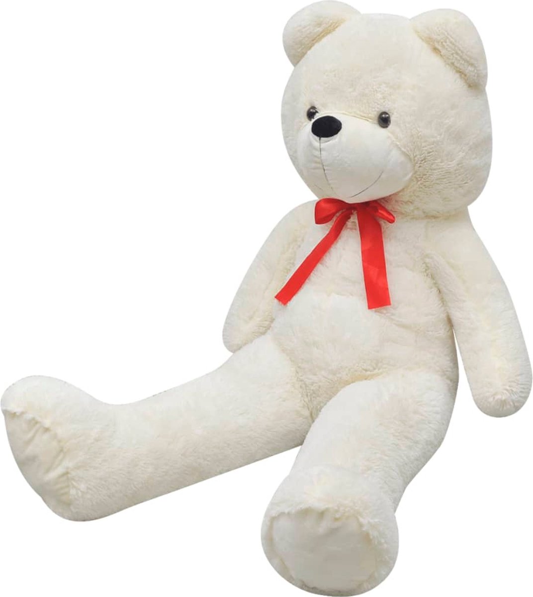 vidaXL Teddybeer 242 cm pluche wit