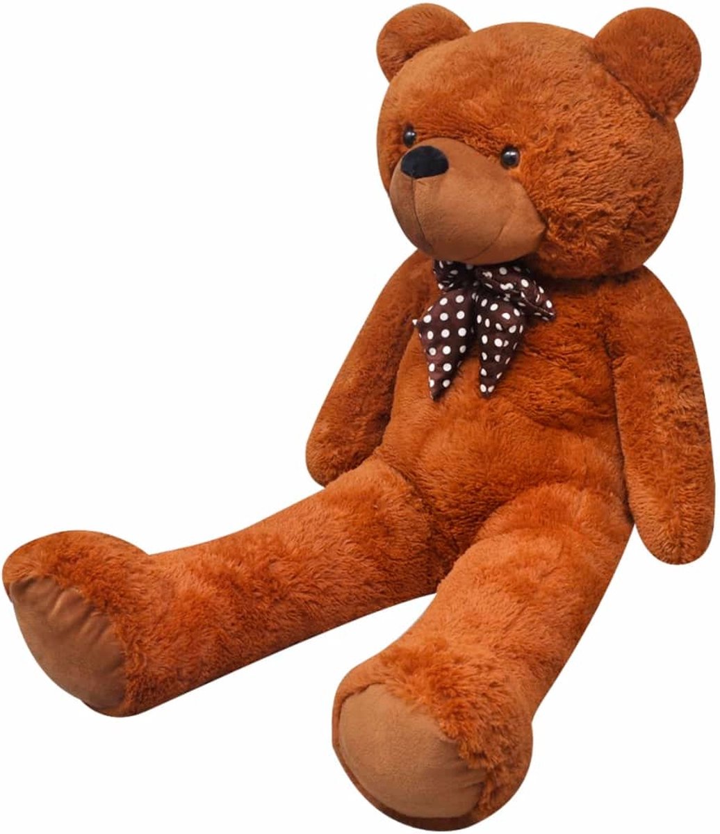 vidaXL Teddybeer XXL 135 cm zacht pluche bruin