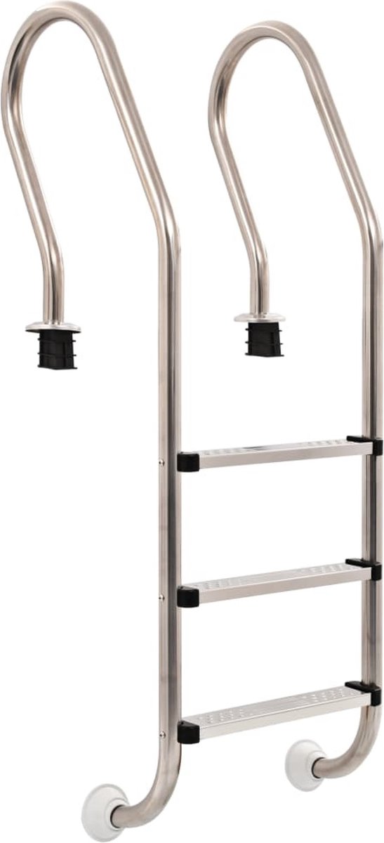 vidaXL Zwembadladder met 3 sporten 120 cm roestvrij staal 304