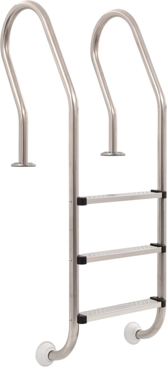 vidaXL Zwembadladder met 3 sporten 120 cm roestvrij staal 304